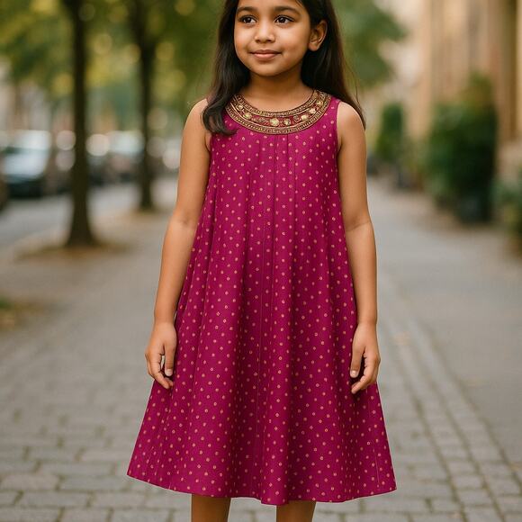 Blush by US Angels Girls Dress Size 8 Gold‎ Burgundy Jeweled Neckline Pleated - Picture 1 of 6
